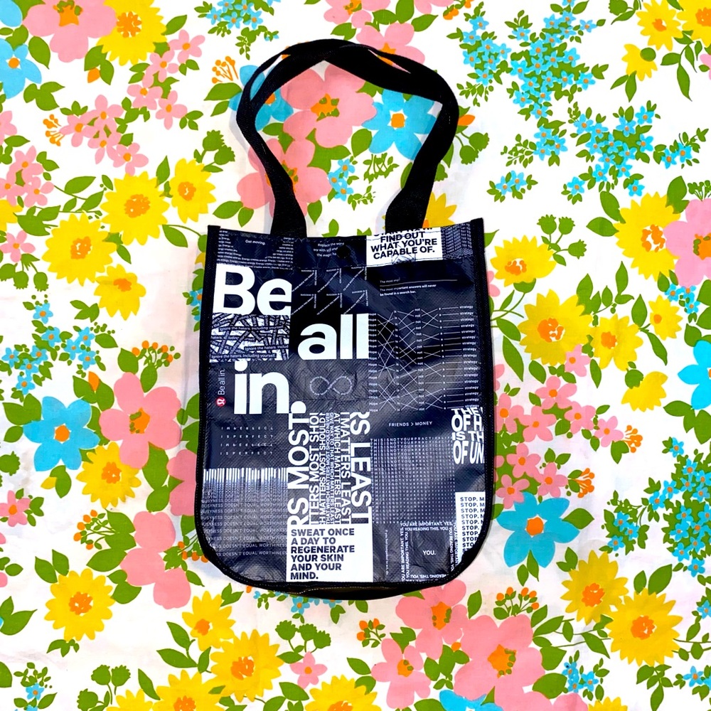 3/$20 Lululemon lunch bag Be All In manifesto
